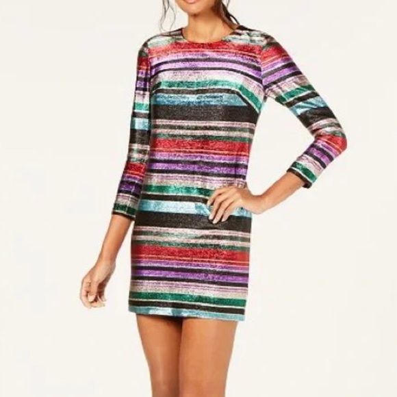 Trina Turk Dresses & Skirts - Trina Turk Metallic Multicolor Shift Dress 4 Rainbow Evening Party Cocktail